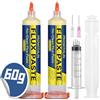 prowithlin prowtihlin Stagno per Saldare 60ml, 2 Pezzi Paste per saldatura con 2 Aghi, 1 Spingitore & 1 Siringa - 60g Flussante per Saldatura a Stagno, ecc - Ideale per Saldatura a Stagno e Riparazioni BGA/PCB