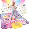 JONRRYIN Tappetino da Ballo per Bambini, Tappetino Tastiera Musicale con Luci a LED, 5 modalità di Gioco e 3 Livelli di Difficoltà, Regalo di Compleanno Natale per Ragazze 3-12 Anni Bambini
