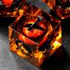 FONVGOGO Set Dadi D&D per Dungeons and Dragons Set Dadi DND Poliedrici Nucleo Liquido Dadi in Resina Occhio di Drago 7 Pezzi DND Dice Set (Nero)