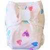 Pss! Pannolino riutilizzabile in tessuto regolabile con bottoni, per bambini da 0 a 3 anni - 4 assorbenti e 2 barriere contenitive incluse - Impermeabile e comodo - 1 unità - Modello Glam - Cuori