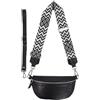 Blade Marsupio da donna in vera pelle, elegante borsa a tracolla da donna, con 2 spallacci regolabili rimovibili, tasca sul petto per donna nera, Nero option-1, M