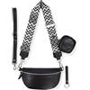 Blade Marsupio da donna in vera pelle, elegante borsa a tracolla da donna, con 2 spallacci regolabili rimovibili, tasca sul petto da donna, Nero option-5, s, Marsupio