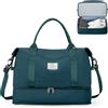 HPLQQ Borsone da Viaggio Donna Bagaglio a Mano Ryanair 40x30x20, Borsa Sportiva Borsone da Palestra con Scomparto per le Scarpe, Borsa da Weekend, Ospedale Parto, Danza,A03-Blu Pavone