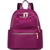 SODOLLEE Zaino Donna Casual Zainetto Multitasche Impermeabile Nylon Daypack Ragazze Zaini Scuola per Università Viaggio Lavoro Viola A