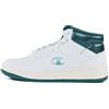 Champion RD18 Foil W Mid, Sneakers Donna, Bianco/Verde Scuro (WW010), 40 EU