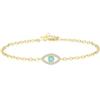 COAI Bracciale Oro da Donna in Argento Sterling 925 Placcato Oro con Charm Malocchio in Turchese Naturale, Bracciale Occhio Turco Portafortuna