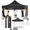 COBIZI Gazebo 3x3 Pieghevole Impermeabile senza Parete Laterale,Gazebo Esterno Resistente,Tende per Gazebo,Tendone Padiglione Pop Up per Feste Campeggio (3 per 3m Nero)