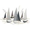 BOLTZE Hanse 1021138 - Quadro decorativo da parete, motivo: pesci, barche, colore: Grigio/Bianco