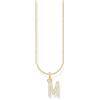 Thomas Sabo Collana con lettera M, argento dorato con zirconi, Oro giallo, KE2252-414-14