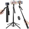 YUANRAN Treppiede per Bastone Selfie da 180CM,Cavalletto Telefono Cellulare con Telecomando Staccabile, Treppiede per Smartphone,Portatile Selfie Stick per iPhone, Samsung e Android