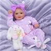 BABESIDE Bambole Rinato Sunny 17 Pollici Realistica Bambola Neonata Bambino Corpo Morbido Tessuto Reincarnate Baby Doll Reale Aprire Gli Occhi,Viola