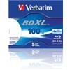 Verbatim BD-R XL 100 GB 4x ampia superficie stampabile a getto d'inchiostro (confezione da 5)