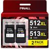 PINALL PG-512 CL-513 Compatibili per Canon CL 513 PG 512 per Canon Pixma iP2700 MP495 MX350 MP250 MP230 MP280 MP240 MP250 MX320 MX360 MX410 MX420 MP270 MX340 (1 nero, 1 colore)