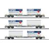 MARKLIN art. 47463 SBB-CFF set 3 carri pianali Sgnss con casse mobili ep. VI