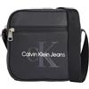 Calvin Klein Jeans Uomo Borsa a Tracolla Monogram Soft Camera Bag Piccola, Nero (Black), Taglia Unica