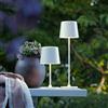Lightbox Lampada da tavolo a LED interni ed esterni | 37 cm / 23 cm di altezza, Ø 10 cm | lampada da tavolo per esterni in bianco opaco con dimmer a sfioramento | mobile/wireless/portatile |