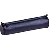 Clairefontaine 8694C Trousse rotonda in vera pelle, 22 cm x 5.5 cm di diametro, color Blu (Pétrole)