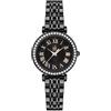 SHENGKE SK Orologio con numeri romani da donna con accento di cristallo, dialetto facile da leggere. (Nero Rosegold)