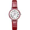 SHENGKE SK Orologio con numeri romani da donna con accento di cristallo, dialetto facile da leggere. (Argento-Rosso)
