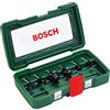Bosch Set da 6 Pezzi di frese in metallo duro, per legno, Ø codolo 6 mm, accessorio fresatrice verticale