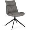 Set di 2 sedie JORDAN in similpelle grigio e gambe acciaio nere