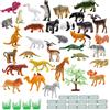 anyìshwu Figure Animali, 53 Pezzi Mini Giungla Giocattoli Set, Animali Giocattolo per Bambini, Realistico Selvaggio Vinile Plastiche Risorse di Apprendimento Bomboniere per Ragazzi Bambini Foresta Giochi