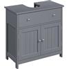 Yaheetech Mobile da Bagno Sottolavabo Mobiletto con Cassetto e Ripiano Portaoggetti Armadietto da Terra per Lavandino Salvaspazio Mobile da Archivio 60 × 30 × 60 cm (Grigio Scuro)
