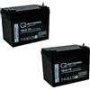 Quality Batteries Batteria di ricambio per Shoprider Sprinter XL 4 Scooter 24V 2 x 12V 75Ah