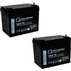 Quality Batteries Batteria di ricambio per Shoprider TE-9D Scooter 24V 2 x 12V 75Ah