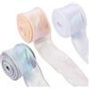 BB Beadthoven Beadthoven - Nastri in organza iridescente, in chiffon trasparente, luccicante, color arcobaleno, 43 mm, per confezioni regalo, Natale, matrimoni, bouquet, decorazione, fiocco