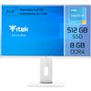 ITEK AIO 23.8" FHD, G6405, 8DDR4, 512SSD NVME, NO OS, HAS, WiFi, BT, Speaker, Cam, Mouse e Tast