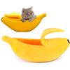 NatureMan Cuccia creativa a forma di banana per cani e gatti, graziosa cuccia per cuccioli di banana, calda e morbida cuccia per animali domestici (M)