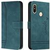 QIWEIQING Compatibili con Cover Xiaomi Mi A2 Lite,Flip Cover Custodia Protettiva in Pelle PU con Portafoglio,Funzione Supporto,Custodia per Xiaomi Mi A2 Lite/Redmi 6 Pro Green HX