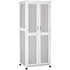 Outsunny Casetta Porta Attrezzi in Legno di Abete a 3 Livelli con Tetto in Bitume e Ganci, 77x58x175 cm, Grigio