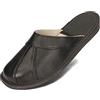 BeComfy Pantofole da Uomo Nero Morbida Pelle Naturale Cucitura Decorativa 40 41 42 43 44 45 46 EU (40, Nero, numeric_40)