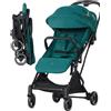 Kinderkraft Indy 2 - Passeggino Leggero Compatto Pieghevole 0 - 3 Anni 0 -15 Kg Reclinabile Chiusura Compatta colore verde scuro nature vibes