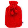 axion borsa dell'acqua calda con copertura in peluche rossa 33 x 20 cm