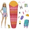 Barbie- Siamo in Due Malibu in Campeggio Bambola Bionda con Cagnolino, Zaino, Sacco a Pelo e Accessori da Campeggio, Giocattolo per Bambini 3+ Anni, HDF73