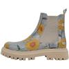 DOGO Women Vegan Leather Multicolor Long Boots - Cat Flower Design