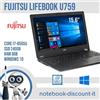 Fujitsu Lifebook U759 Core i7-8565u Ram 8gb SSD 240gb Win10 Notebook 15" GRADO B