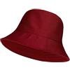 ZRWASKA® Cappello da pescatore unisex reversibile da uomo, da donna, in cotone, per caccia, campeggio, escursionismo, viaggi, pesca, calcio, estate, sole, tinta unita, dimensioni 56-58 cm, Bordeaux