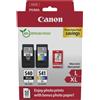 ORIGINAL Canon Value Pack nero / differenti colori PG-540L+CL-541XL + 10x15 cm Fotopapier 50 Blatt ~700 Seiten - Canon - 8714574679341