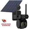 Esterna TELECAMERA SOLARE A DOPPIO OBIETTIVO ORIENTABILE PER ESTERNI CON SCHEDA SIM