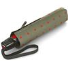 Knirps Ombrello tascabile T.200 Duomatic Dots - Apertura/chiusura automatica - A prova di tempesta - Antivento - Design a punti - Kelly Sand