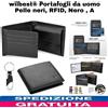 Portafoglio da uomo Pelle nero Con RFID, Portamonete Portacarte. Idea Regalo
