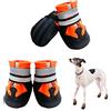 NeuWee Scarpe per Cani, 4 Pezzi scarpe per cani impermeabili con cinturini riflettenti, Suola antiscivolo Protezioni per zampe Stivali per Cani per cani di taglia piccola e media (XL, arancia)