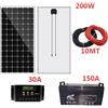 JARRET Kit Fotovoltaico 2 KW Pannello Solare 200W regolatore 30 amp batteria 150a