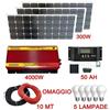 Kit Fotovoltaico 3KW Pwm Inverter 4000W Pannello Solare 300W regolatore 50 amp