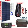 Kit Fotovoltaico1Kw Giornaliero Inverter2000w Isola Solare Pannello100 W batt120