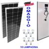 HALOSHOP KIT FOTOVOLTAICO 2 KW PANNELLI 2 X 250W 500W CAMPER NAUTICA ACCUMULO PER BATT...